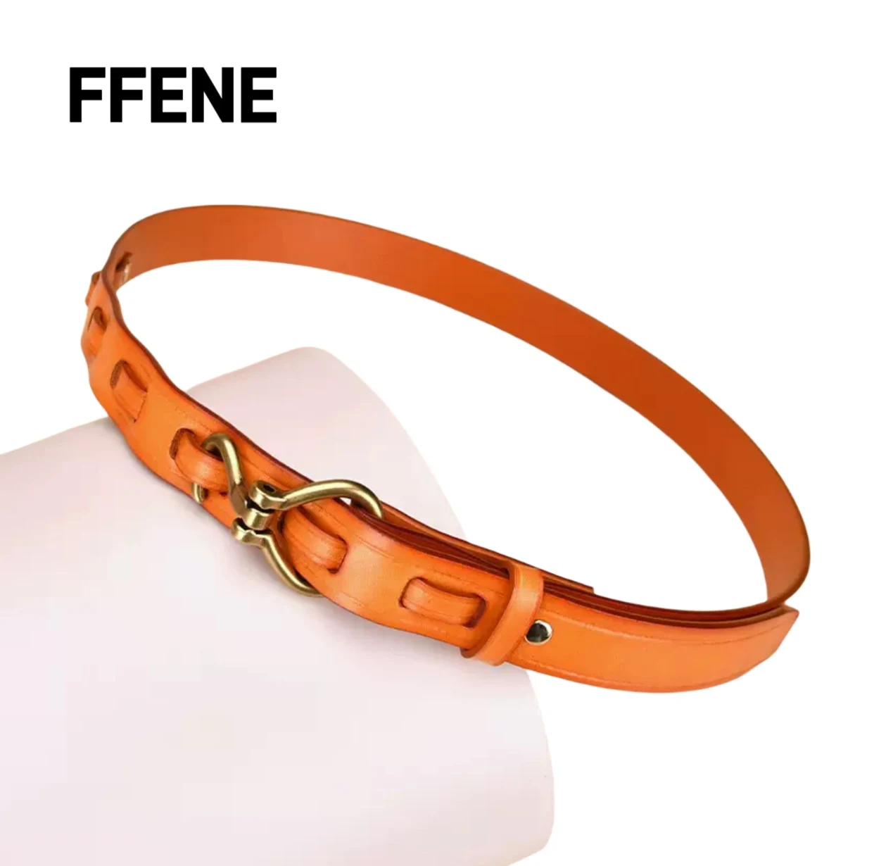 

New luxury high-end leather women's belt waist belt dress Korean style women's decorative belt no punching hanging buckle versat