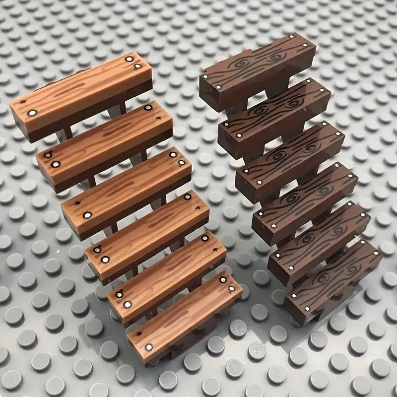 20 piezas MOC Compatible 2431 accesorios de escena de bloques de construcción de partículas pequeñas, grano de madera plano 1x4 con accesorios de impresión de uñas