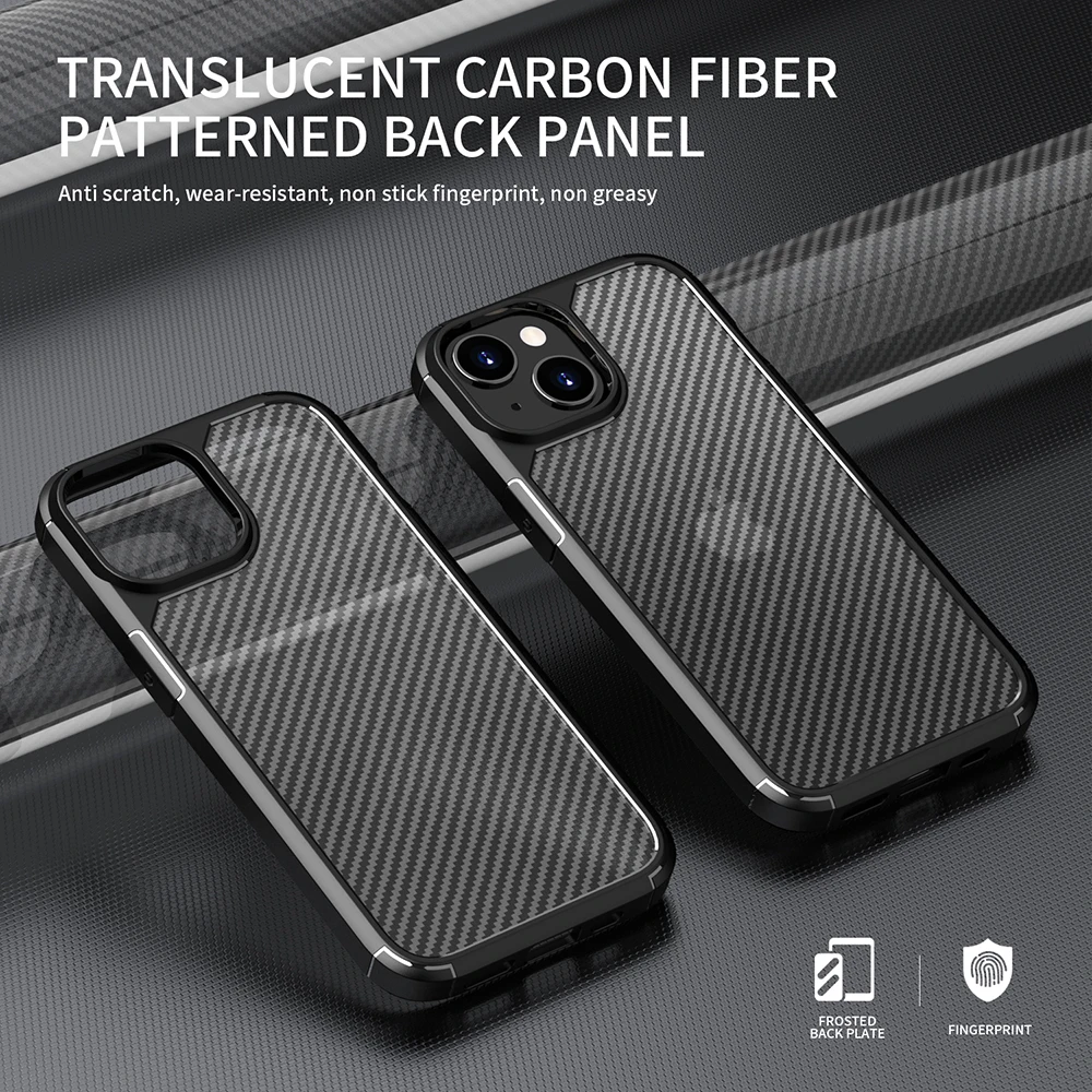 Carbon Fiber Matte Case For iPhone 15 14 13 12 11 Pro Max 12 13 Mini Shockproof Coque For iPhone 16 Pro Max Luxury Phone Cover