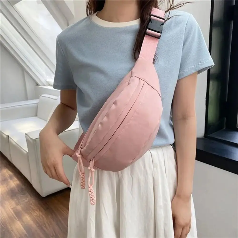 

Ladies Canvas Crossbody Bags Solid Color Women Sling Waist Pack Women's Chest Bag Waterproof Hiking Bag Handbags