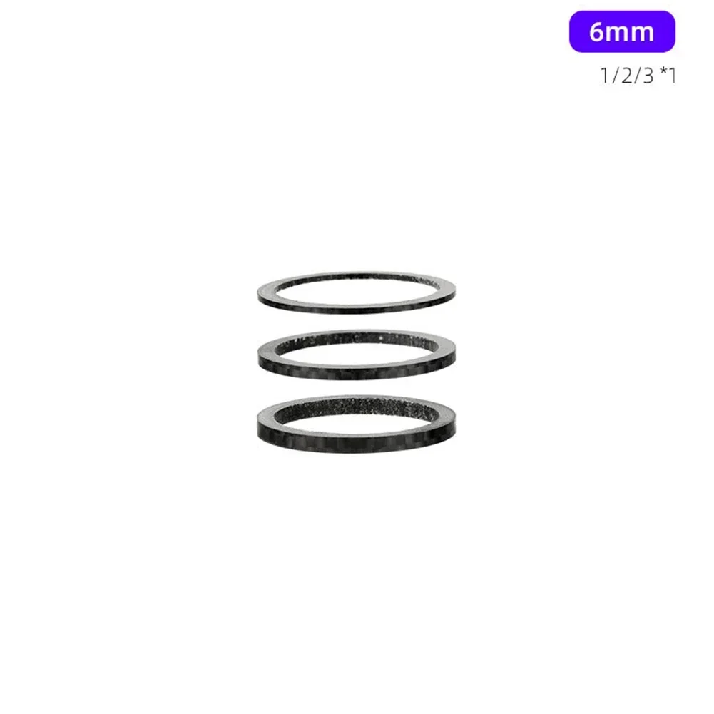 Adjustable Carbon Fiber Bicycle Heightening Washer Kit 3K Carbon Fiber Material Stable Performance Easy Installation