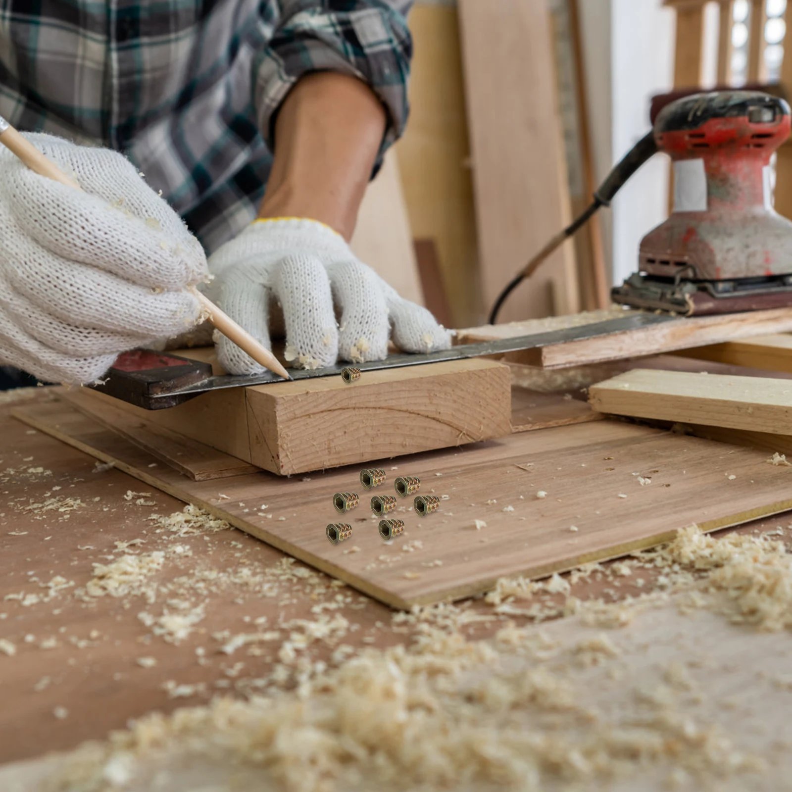 

100pcs Zinc Alloy Wood Bolt Inserts Threaded Fastener Connector Furniture Screw-In Socket Inserts For Solid Wood Rust Resistant