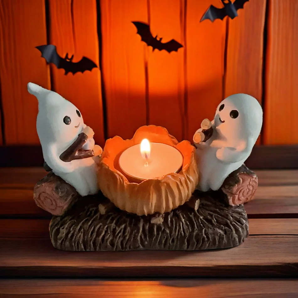 New Halloween Ghost Candle Light Ghost Campfire Flickering Candle Holder Candlestick Roasting Marshmallows Halloween Decoration