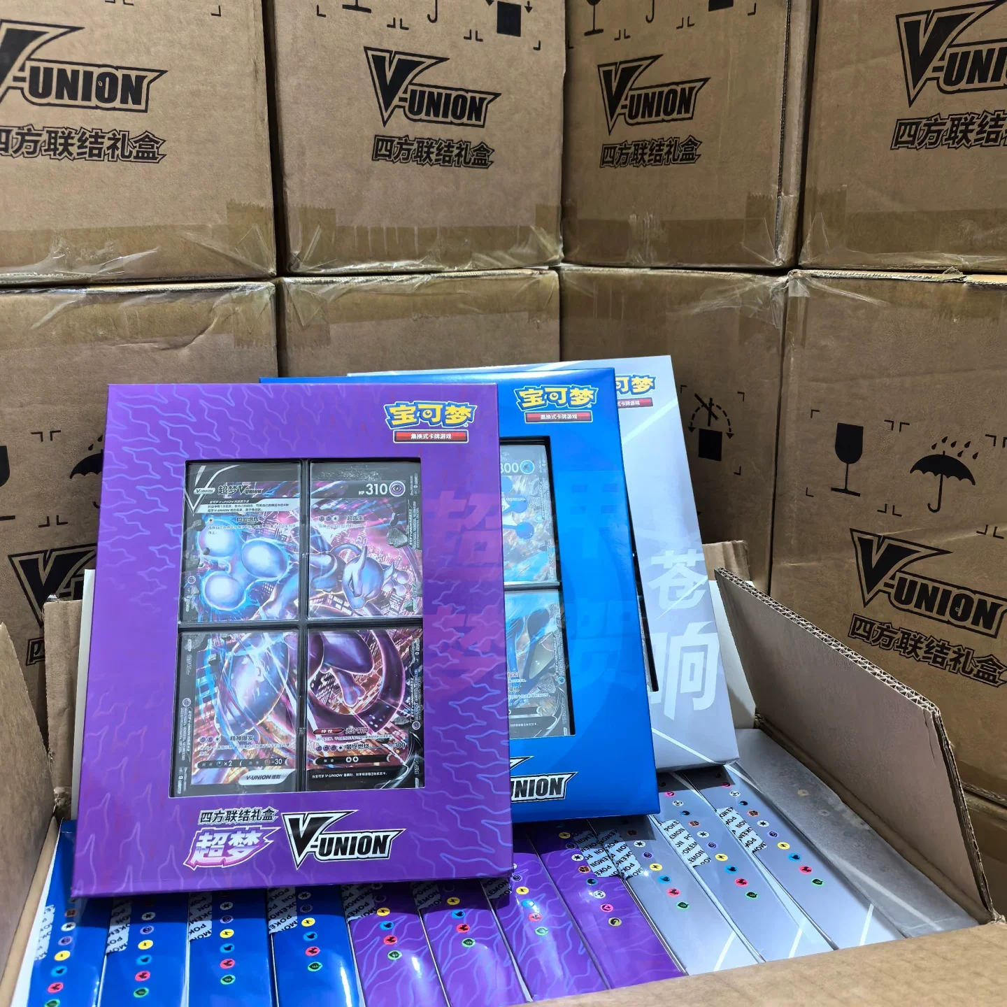 Original TCG Connected Quartet Gift Box Mewtwo Greninja Zacian V-UNION Simplified Chinese 3 Boxes