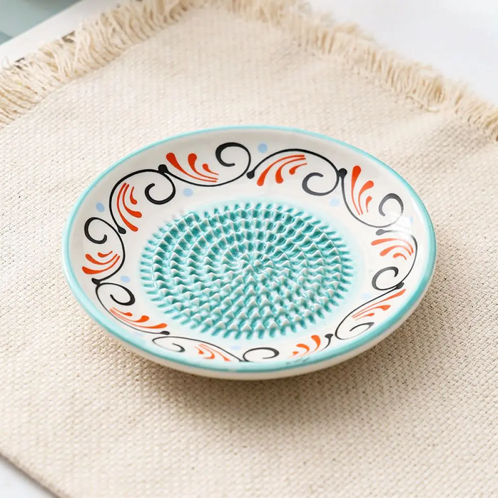 Manual Ginger Grater Ceramic Garlic Crusher Plate Kitchen Utensil For Vegetable Spice Paste Masher Cooking Gadget Bowl