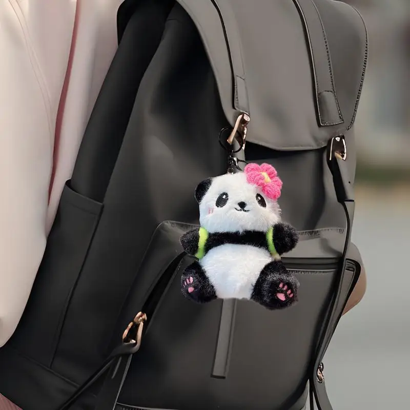 

Stuffed Panda Keychains Cute Animal Charm Adorable Lightweight Plush Toy Ornament Portable Animal Pendant Collectible Backpack
