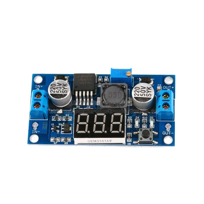 Módulo de refuerzo de DC-DC, pantalla digital de voltaje, placa de circuito LM2577, salida de 3A