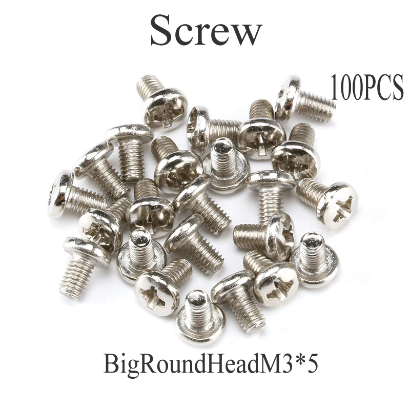 100PCS Big Round Head M3*5MM Inner Set Screw For DIY Model Making Coupling Fastening Screw Silver Small