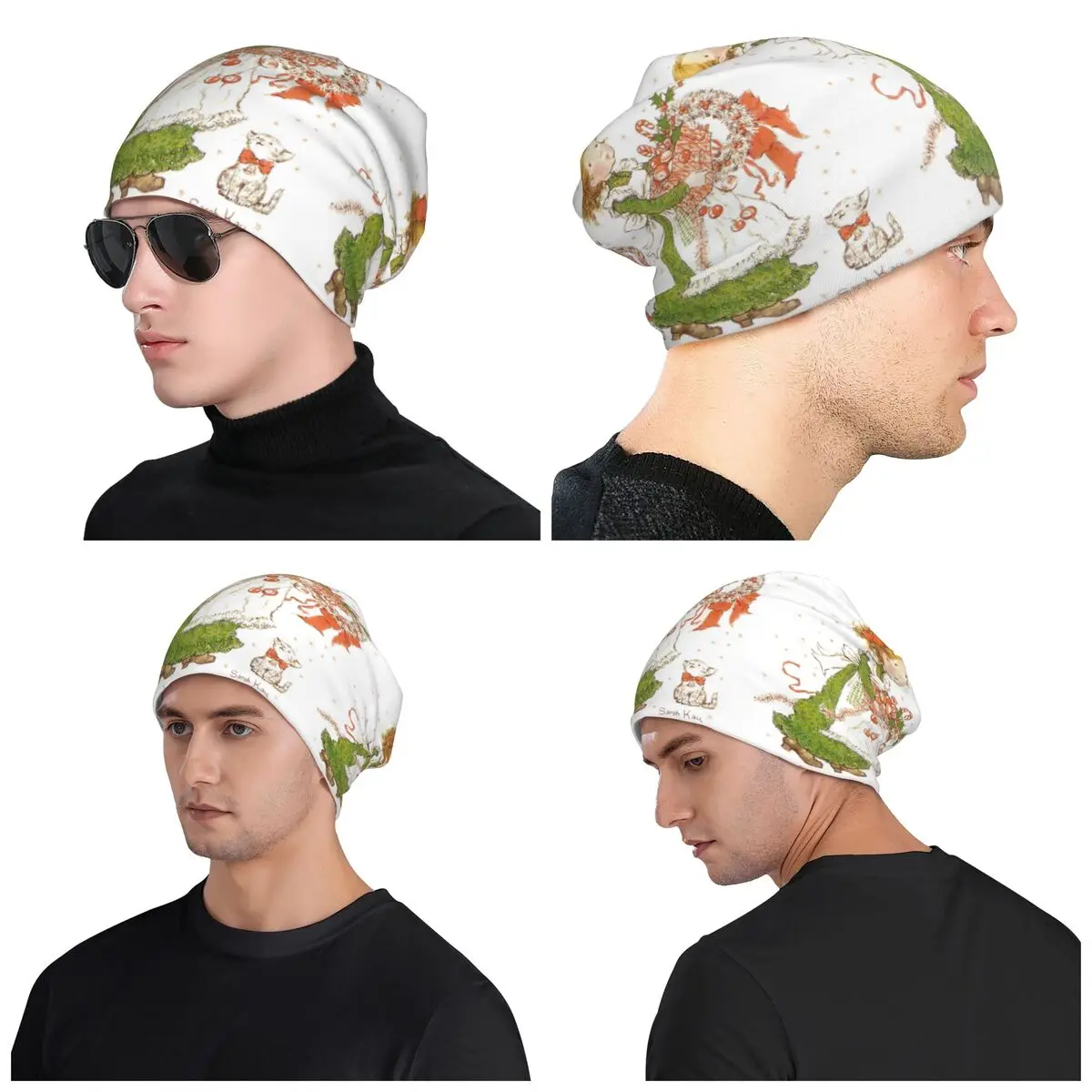 사라 케이 스윙 걸 남녀 공용 비니 모자 니트 보닛 모자 따뜻한 힙합 가을 겨울 야외 스컬리 모자