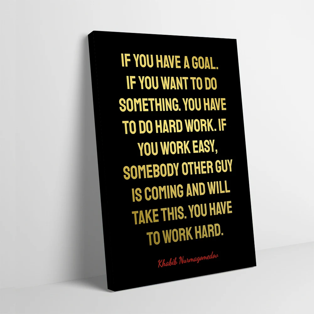 

Хабиб Нурмагомедов, постер с цитатами, настраиваемый печатный холст, картина, настенный художественный подарок для украшения игровой комнаты, предметы домашнего декора