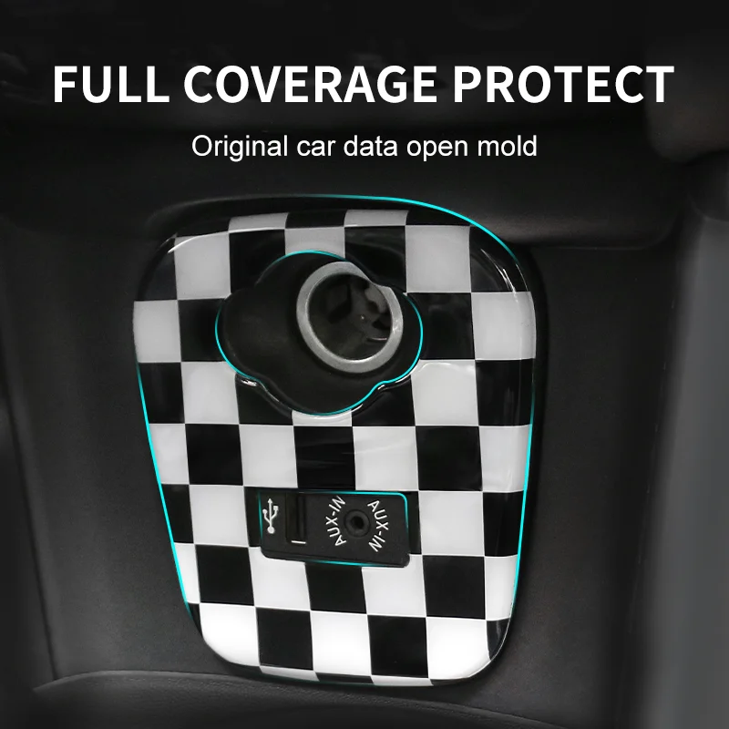 Union Jack Car Cigarette Lgnition Lighter Panel Cover Shell For Mini Cooper F55 F56 Car Console USB AUX Frame Accessories view 3