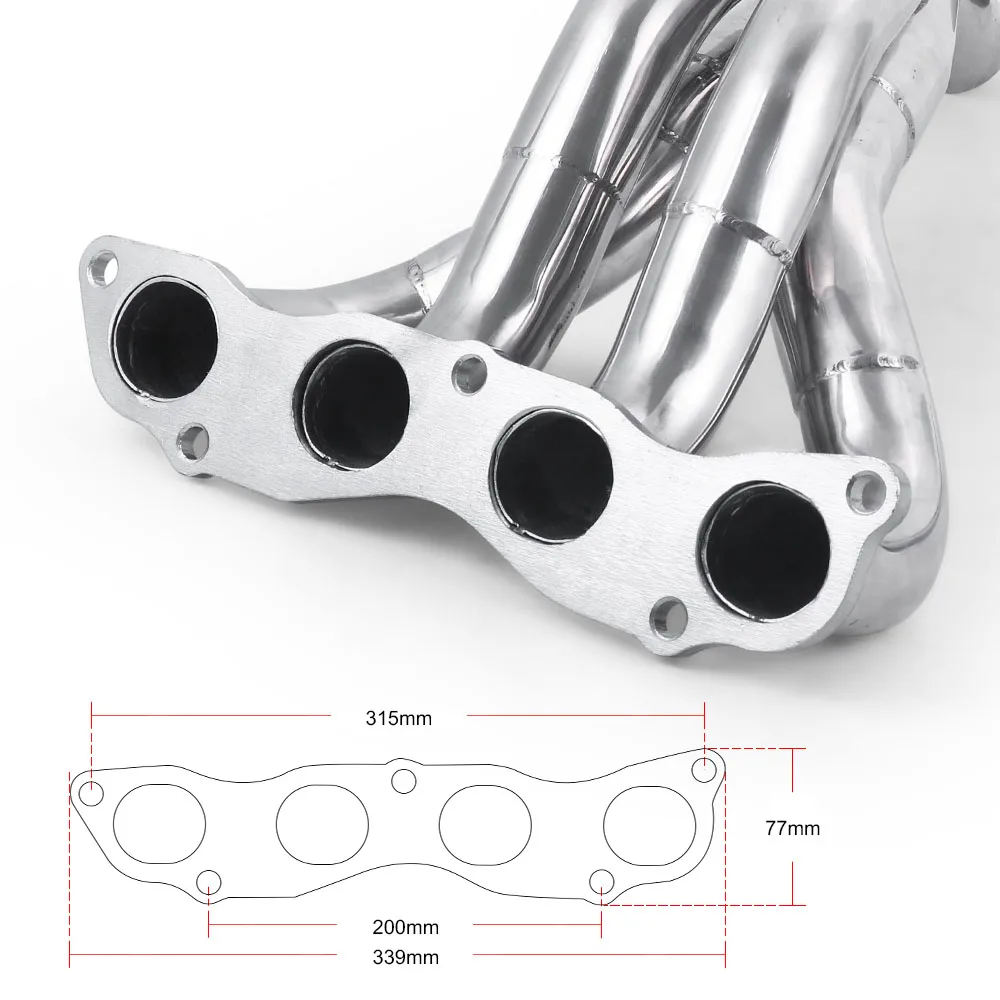 Performance Car Exhaust Manifold Headers Stainless Steel Long Tube Header for Honda Civic SI For Acura RSX Base 02-06
