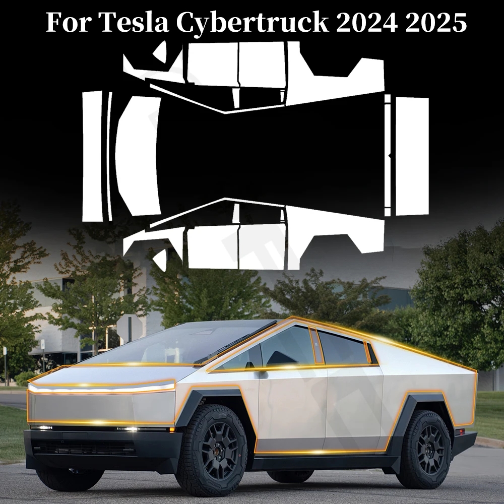 

For Tesla Cybertruck 2024 2025 Anti-scratch TPU Paint Protection Film Pre-cut PPF Car Body Clear Bra Resistant Car Accessories