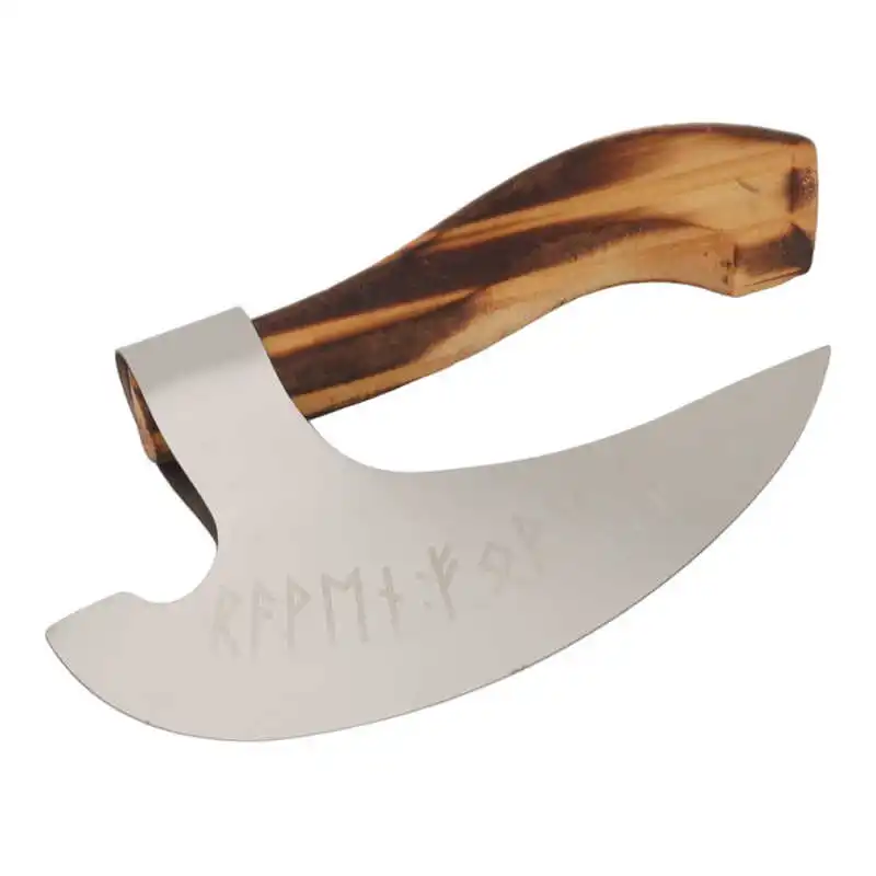 Pizza Cutting Axe Stainless Steel Handmade Viking Pizza Cutting Axe with Wooden Handle Pizza Cutting Tool hot