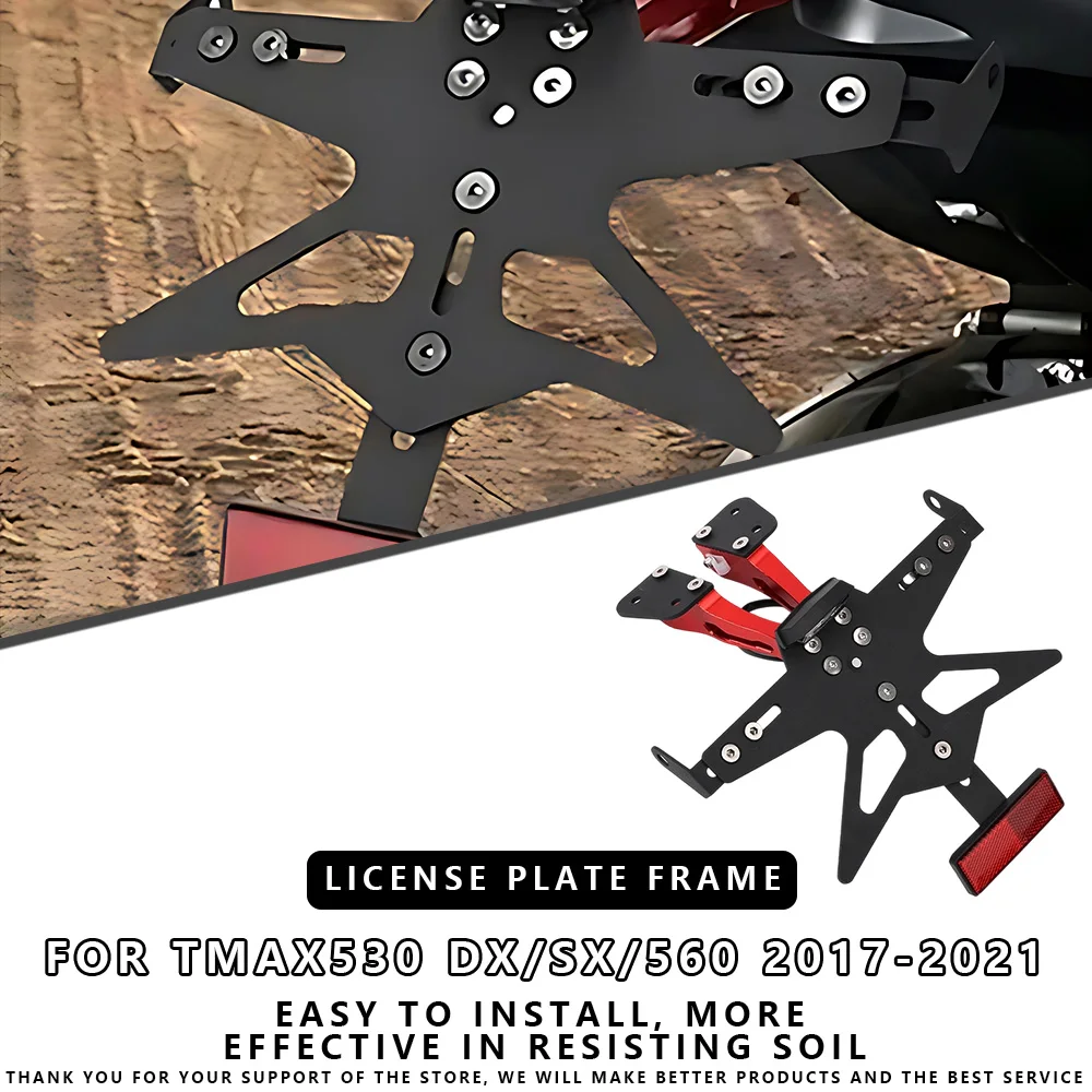 

MTKRACING For YAMAHA TMAX530 DX/SX /TMAX560 2017-2021 License Plate Holder Fender Eliminator Tail Tidy Bracket With LED