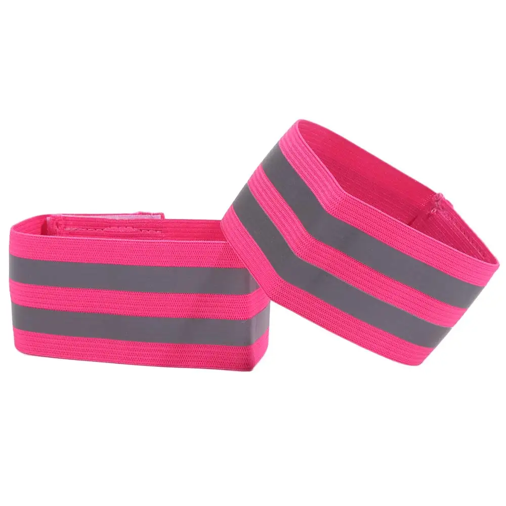 8 قطعة مريحة متعددة الوظائف تحذير العصابات العاكسة السلامة قابل للتعديل عاكس الشريط مطاطا شارة مرنة الصيد