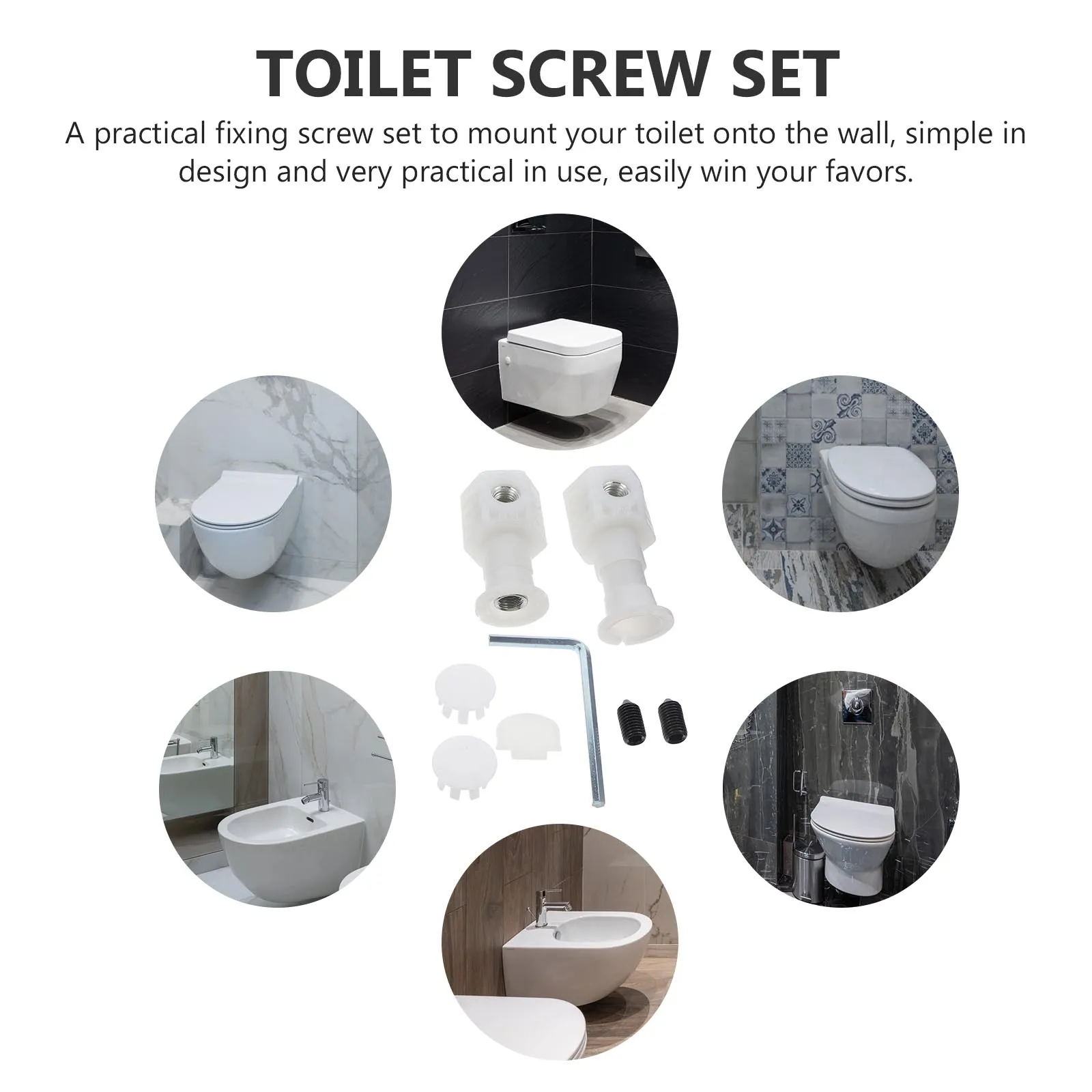 

Универсальный набор для настенного монтажа унитаза, набор боковых болтов, утолщенное прочное оборудование, уплотнительное кольцо, запасные части, разъем для унитаза