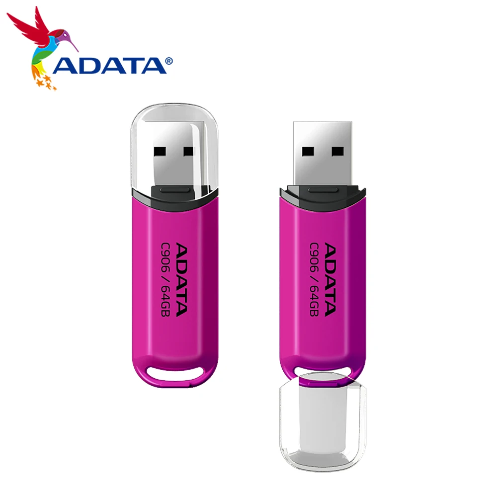 Original Adata Flash Drive C906 USB 2.0 Memory Stick Mini U Disk 32GB 64GB Pink Blue High Flash USB Pendrive Jumpdrive for PC