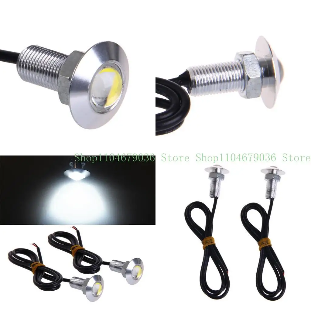 

652F 2Pcs LED Daytime Running Light Driving Fog Lamp Car Front Grille Mout DRL Lamp