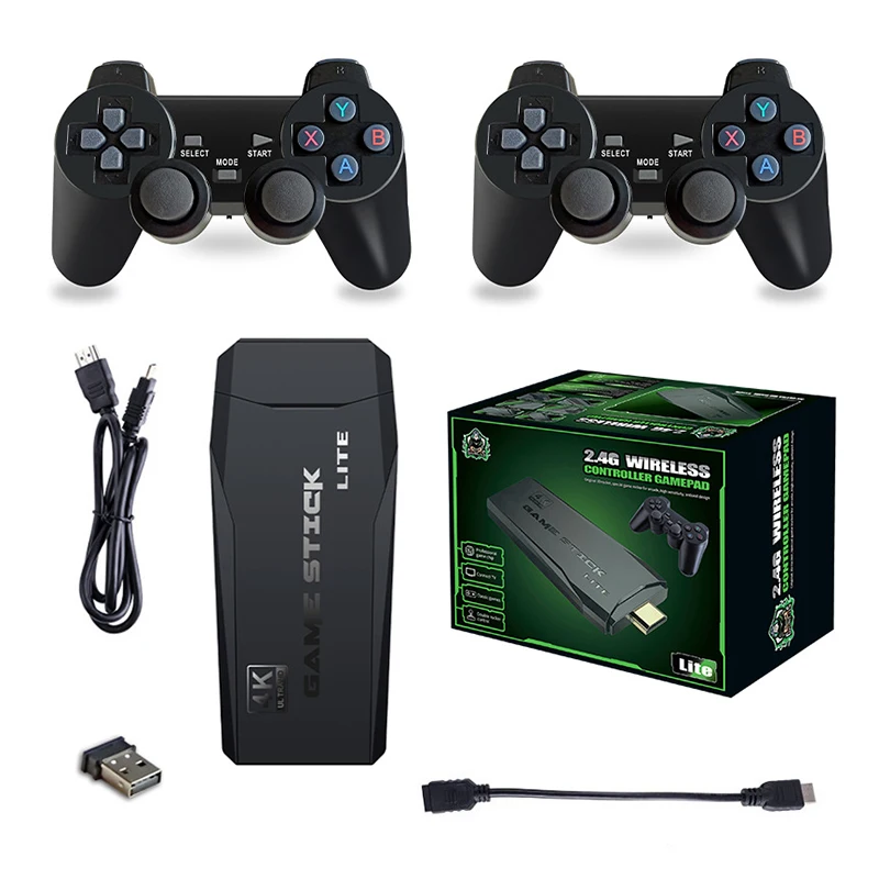 Retro Game Stick Video Game Console 2.4g Double Wireless Controller Game Stick 4K 20000 Games for Ps1/Gba Boy Christmas Gift