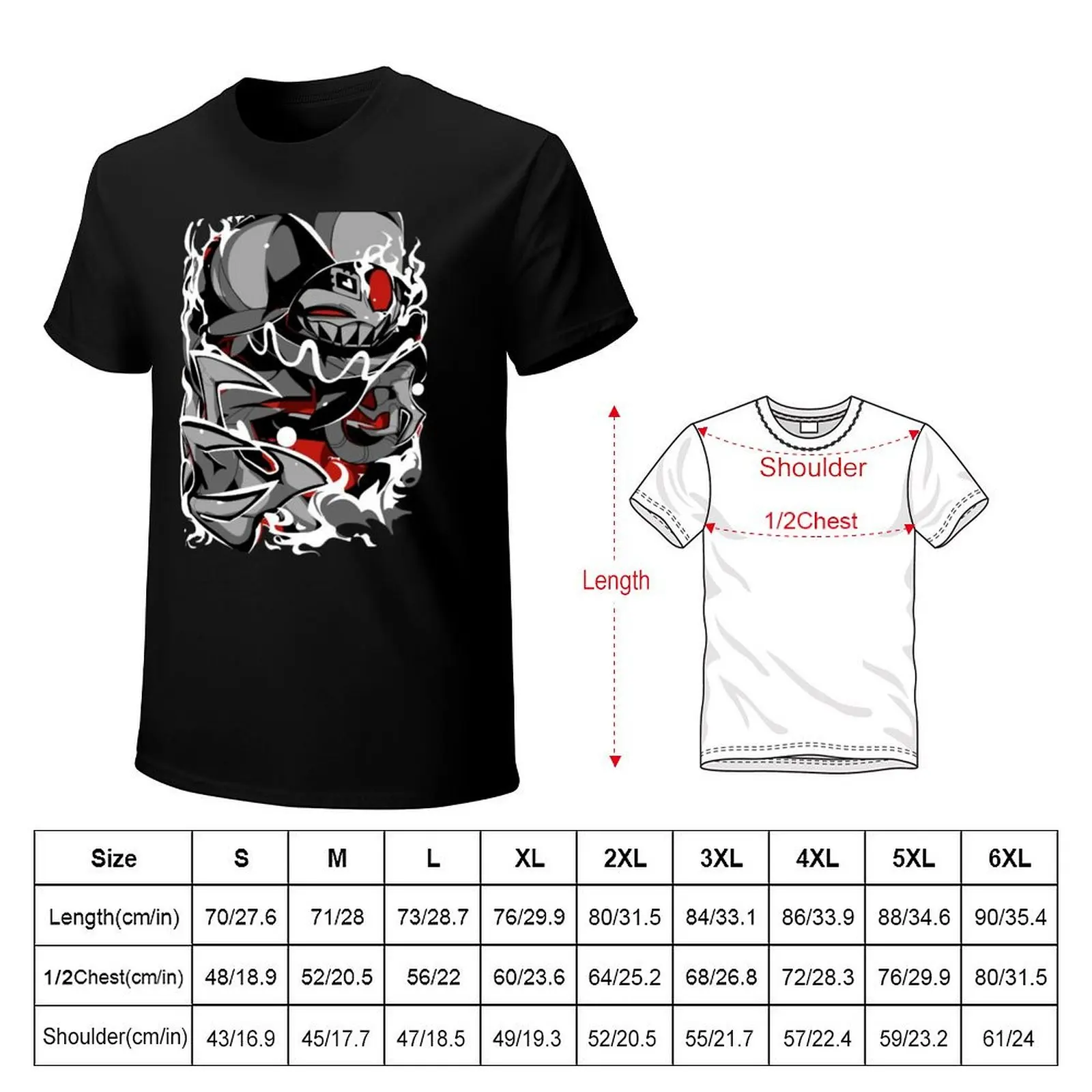 Fizzarolli Demon Design - Helluva Boss T-Shirt Casual Loose Short Sleeve Tee for Men