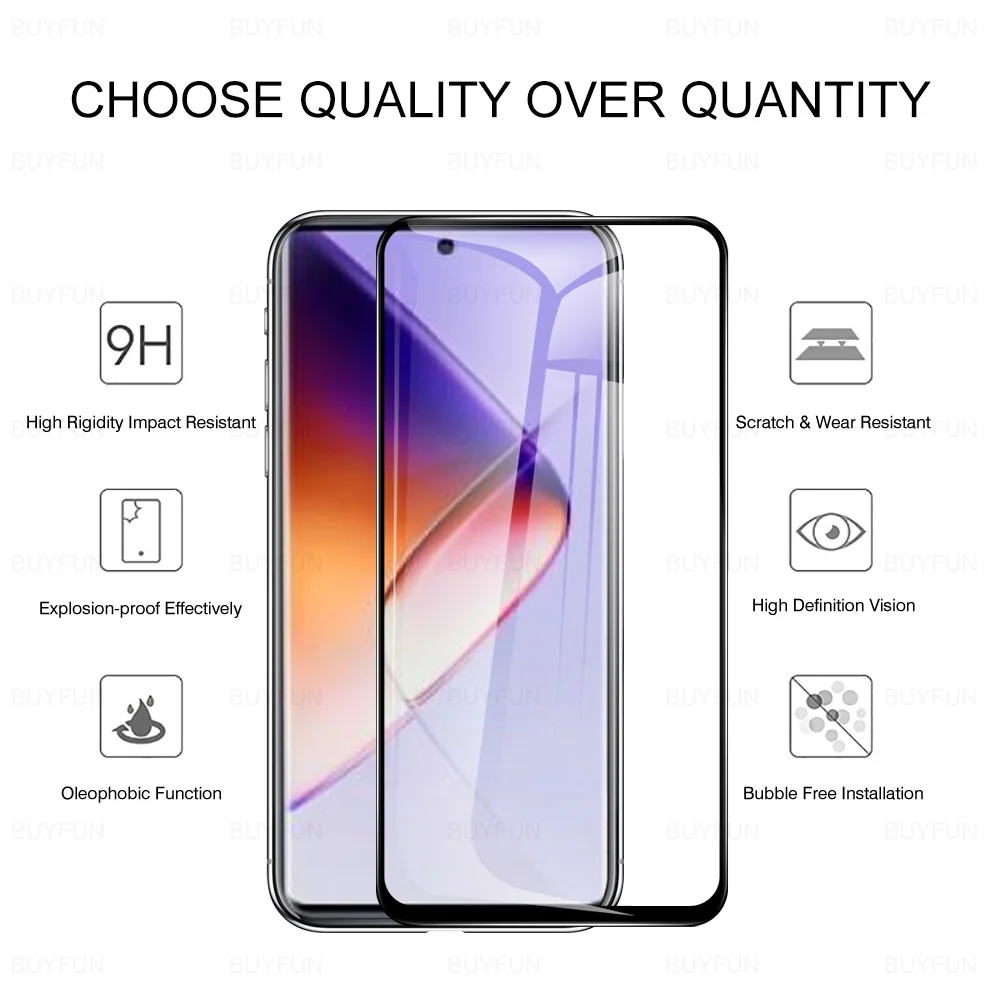 Tempered Glass Black Edge For Infinix Note 40 4G Screen Protector For Infinix Note40 note 40 infinix 6.78