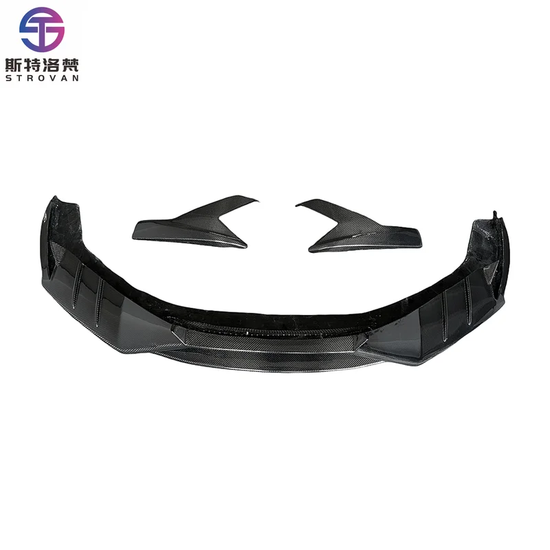 STLF For Lamborghinis Huracan LP580 LP610 Upgrade to M Style Carbon Fiber Front Lip Bumper Diffuser Spoiler Spliter Bodykit