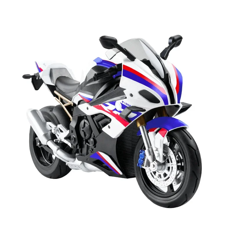 نموذج دراجة نارية من سبيكة BMW S1000RR ، محاكاة ، ممتص صدمات ، ثقيل ، صوت وخفيف ، لعبة تجميع