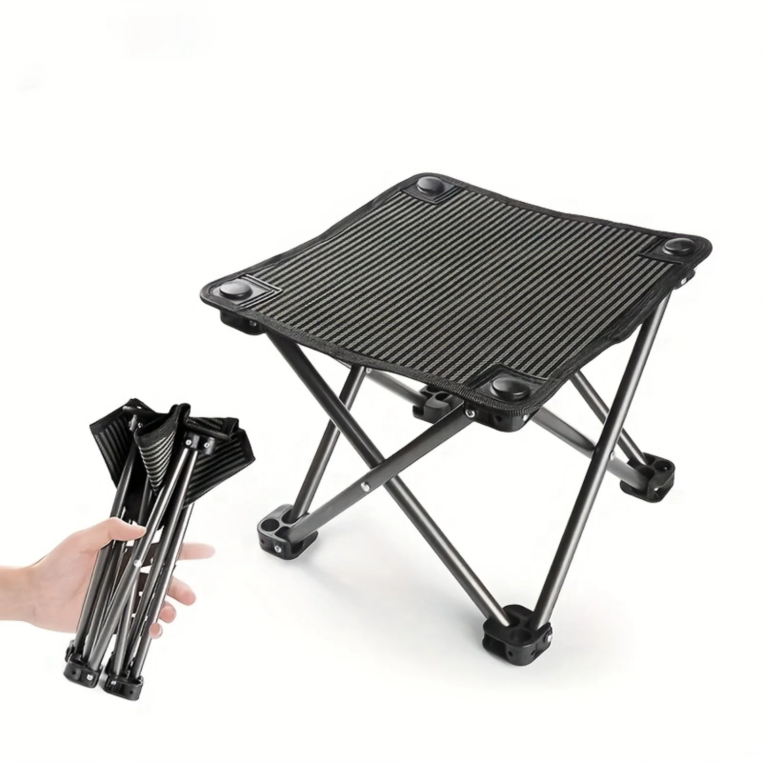 1pc Super Strong Lightweight Folding Stool for Fishing, Travel, and Outdoor Dining - Tear-Resistant Fabric and Metal Support for