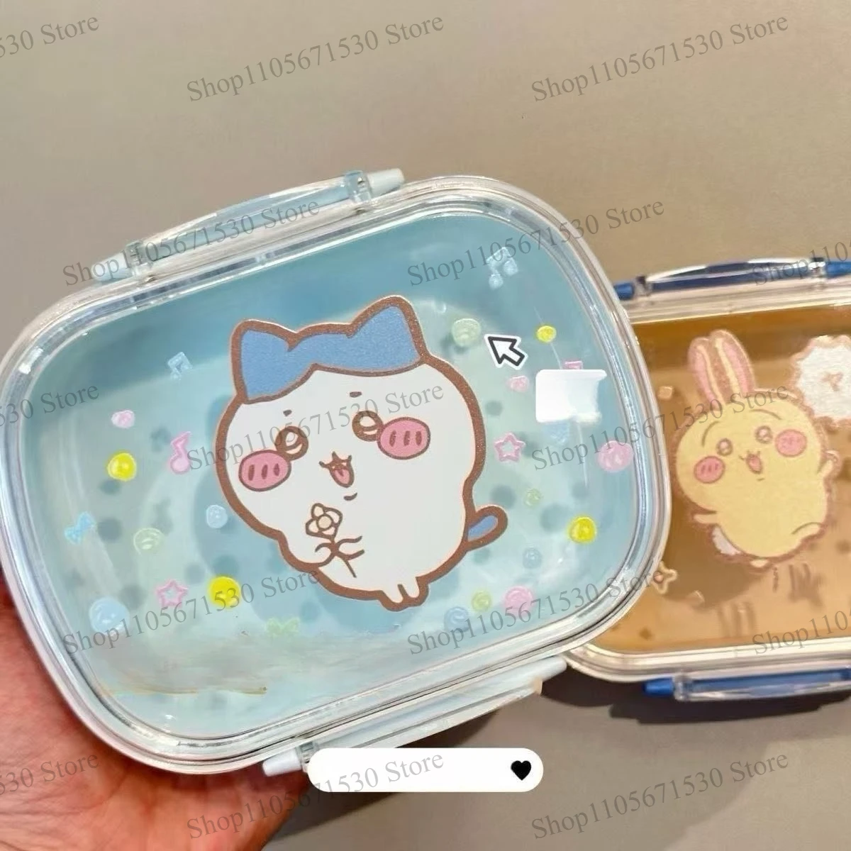 Kawaii Chiikawa Usagi Hachi Cartoon Lunch Box Portable Food Container for Student Office Worker Fruit Meal Storage Cartoon Cute