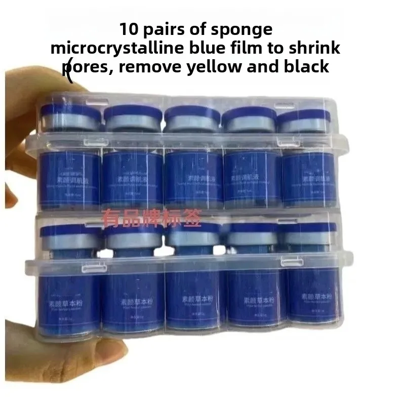 Wholesale 10 Pairs Enhanced Blue Algae Sponge Microneedle Mask Acne Treatment Pore Minimizer Skin Renew Salon Facial Mask