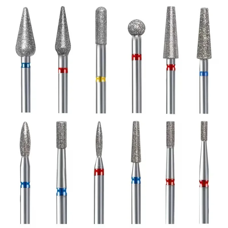 

12 Types Diamond Nail Drill Bits Efile Bit for Cuticle Clean Manicure Pedicuree Accessories Rotary Nail Files Art Tools