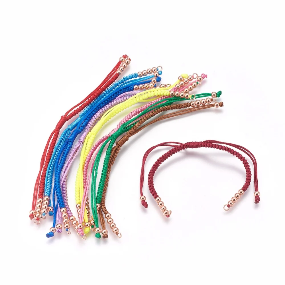 

10Pcs Braided Nylon Thread Adjustable Link Chain Making Jewelry Findings Cord Chain For Making Bracelets Connectors 26~29.6cm