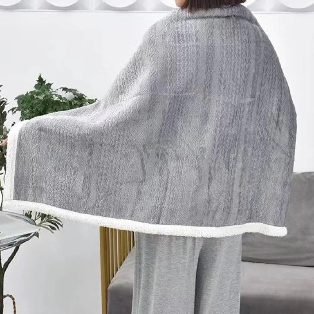 

Casual Double Layered Flannel Blanket Shawl Thicken Warm Warm Shawl Wrap Cloak Women Scarf Travel