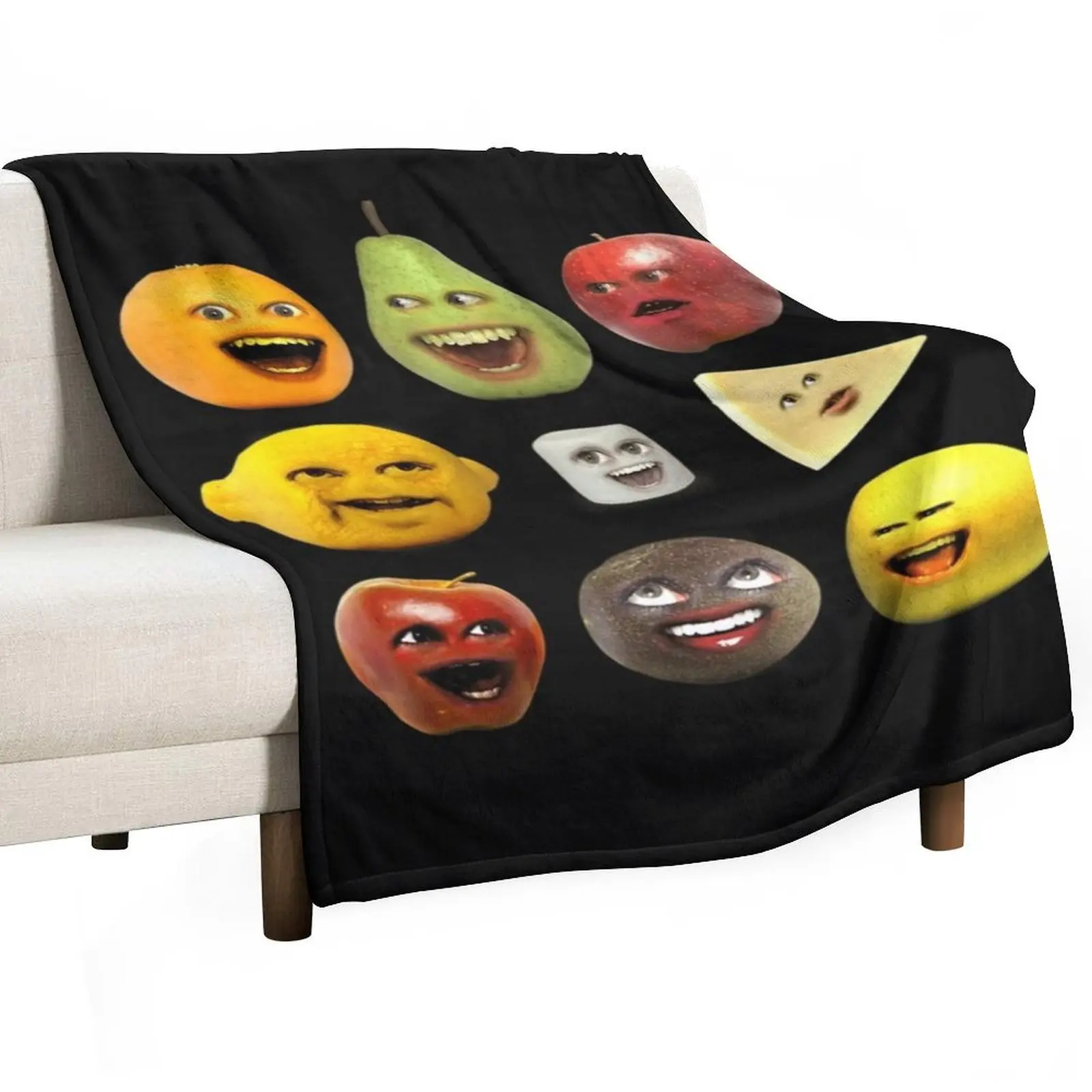 Annoying Orange And Characters Throw Blanket wednesday Picnic Thin Shaggy Soft Beds Decorative Throw Blankets