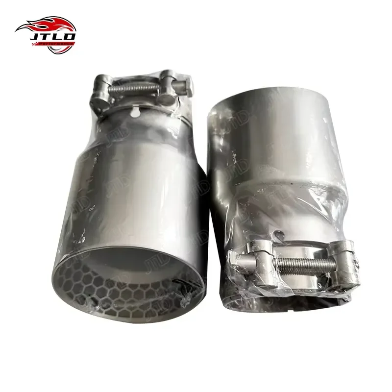 Universal 76mm-101mm Stainless Steel Exhaust Tip Internal Punching Design Sport Exhaust Tail Pipe with Clamp for Car Upgrade