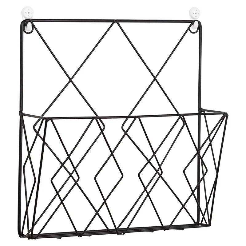 Imagem -04 - Home Decoração de Parede Ins Iron Grid Decor Frame Hanging Rack Wall Display Art Storage Box Basket Mesh Shelf Rack Holder Organizer