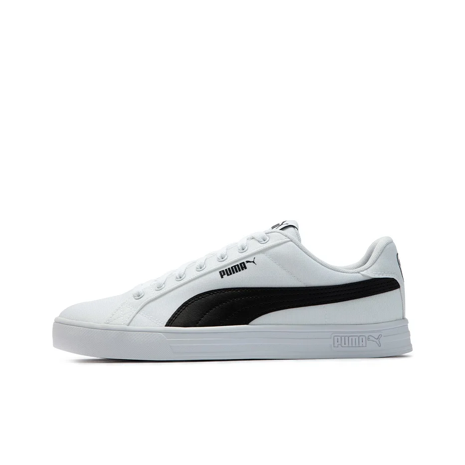puma-smash-vulc-retro-casual-skateboarding-shoes-unisex-white-black-shoe-'white-black'
