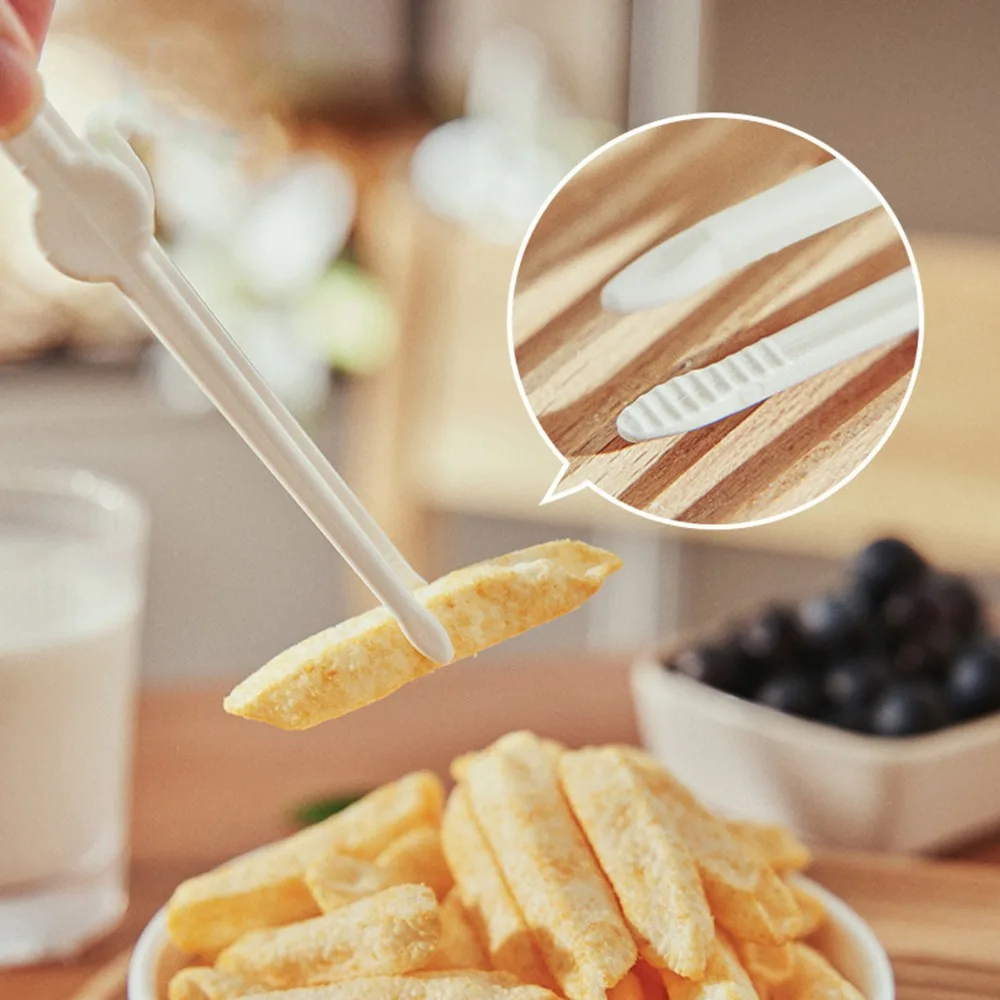 Versatile Plastic Chip Tongs White 18 x 2cm Food Tongs Plastic Tongs Home Kitchen