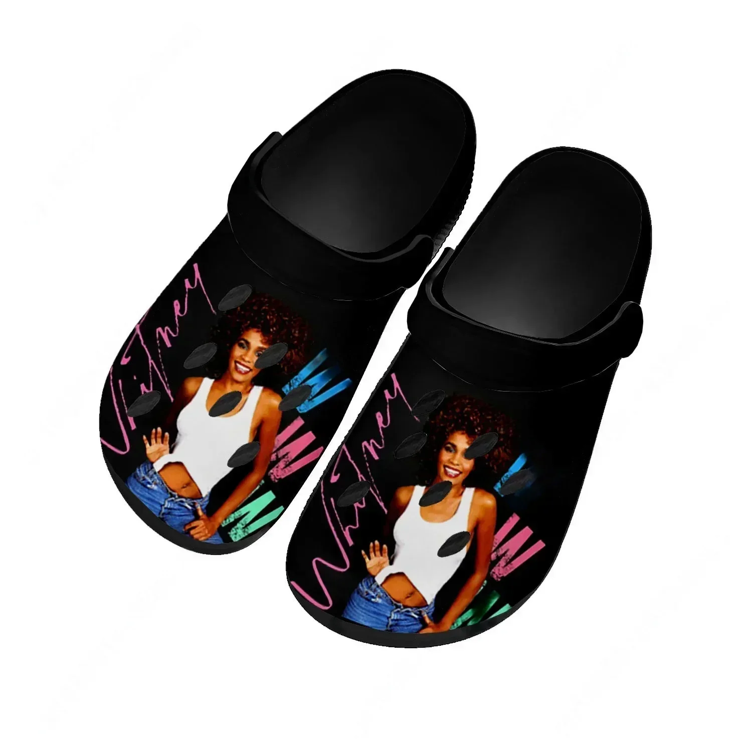 

Whitney Houston Water Shoes Mens Womens Comfortable Fashion Home Garden Clogs Customizd Sandals Beach Breathable Hole Slippers