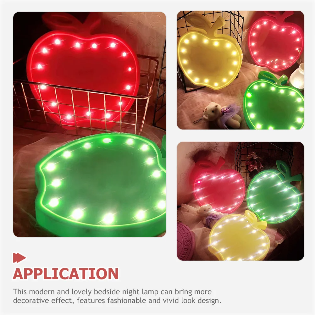 مصباح LED على شكل تفاحة بتصميم فواكه، مصباح بجانب السرير، مصباح ليلي لغرفة النوم، مصابيح تعمل بالطاقة بجانب السرير