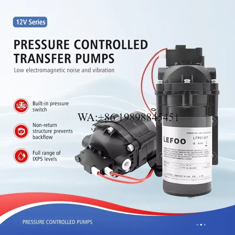 WMWMNU For LEFOO 12V 1.5GPM Diaphragm Booster Pump Small RV Agricultural Spray Marine Pump OEM ODM
