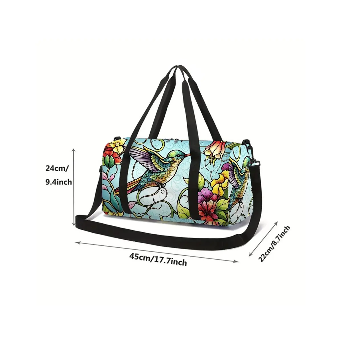 Bird Print Cat School Travel Bag Large Capacity Luggage Bag 2D Flat Cartoon Best Gift for Boys Girls Fashion Style