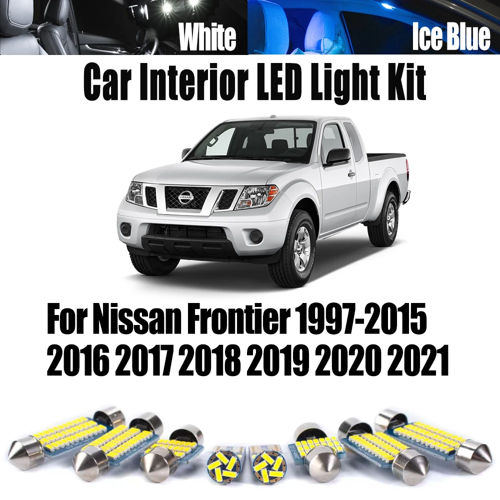 

Canbus LED Lighting Interior Map Dome Trunk Light Kit For Nissan Frontier 1997- 2018 2019 2020 2021 Car Ceiling Bulb Accessories