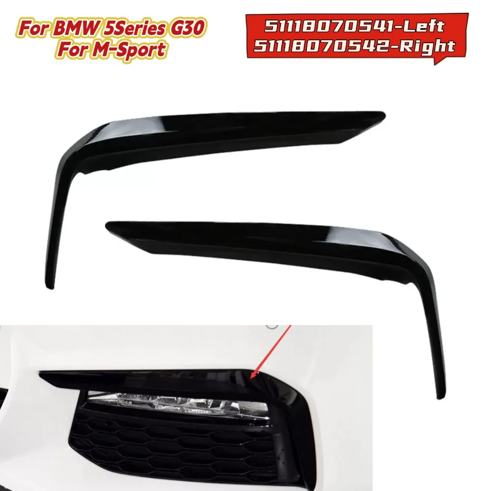 

2Pcs Front Bumper Fog Light Eyelid Cover Trim For BMW 5 Series G30 For M-Sport 16-20 Fog Light Eyelid Cover Car Accessories