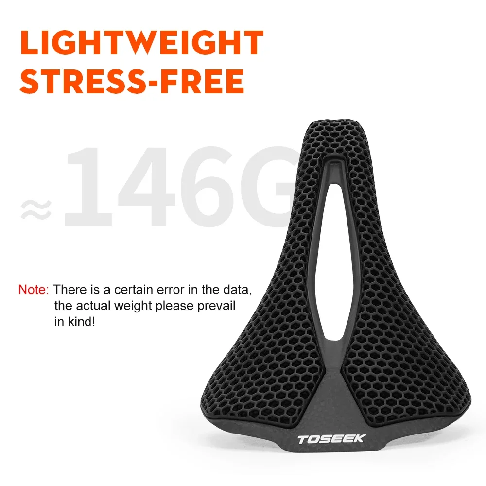 TOSEconvex-Selle ultralégère entièrement en carbone P300, dégager de vélo de route et de montagne imprimée en 3D, confort de conduite et performance
