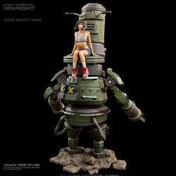 73MM Resin Figure Unpainted Model Kit, Robot with Girl, Unassembled and unpainted GK,752C