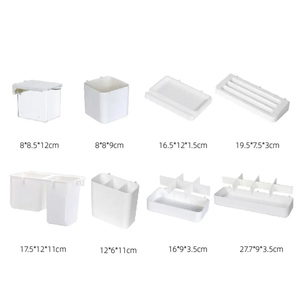 White Pegboard Storage Boxes Creative DIY Accessories No-Drilling Wall Organizer No Punching Plastic Hole Board Storage Case