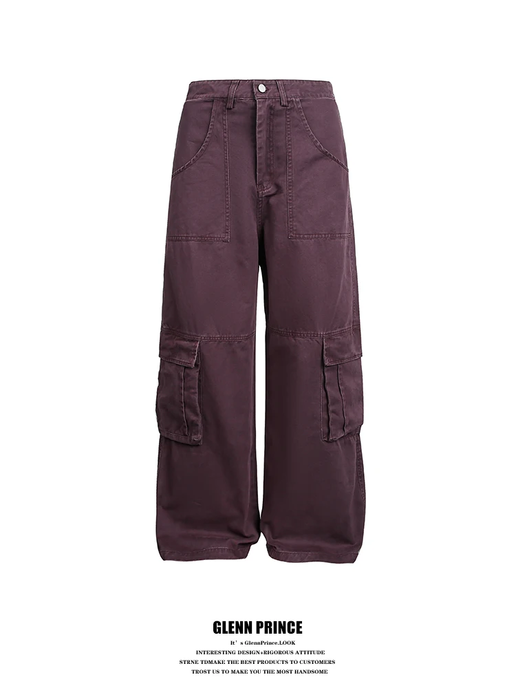 

GPstudio American Splice Multiple kets Рабочие брюки Мужские свободные тонкие прямые повседневные брюки Осенние новые широкие брюки