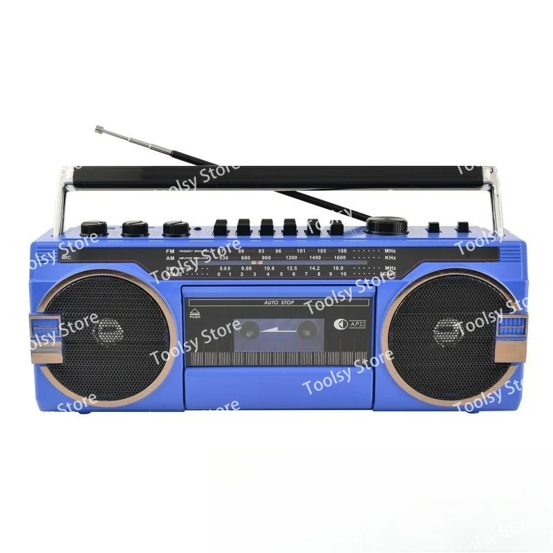 مشغل مسجل كاسيت محمول عالي الجودة، جهاز مشي موسيقى، شريط ريترو، راديو AM/FM/SW، مكبرات صوت بلوتوث